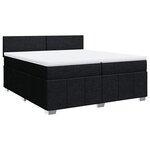vidaXL Sommier à lattes de lit avec matelas Noir 200x200 cm Tissu