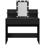 vidaXL Coiffeuse avec LED noir 100x40x130 cm