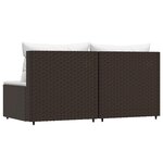 vidaXL Canapés centraux de jardin coussins 2Pièces marron résine tressée