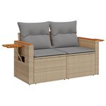 vidaXL Salon de jardin avec coussins 8 Pièces beige résine tressée