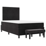 vidaXL Lit à Ressorts avec Matelas & Banc Noir 120x190 cm Velours