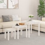 vidaXL Tables gigognes 3 Pièces Blanc Bois de pin massif