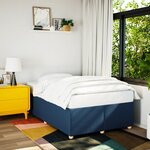 vidaXL Cadre de lit bleu 120x190 cm tissu