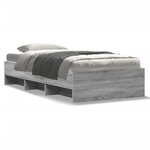 vidaXL Cadre de lit sans matelas sonoma gris 90x190 cm