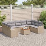 vidaXL Ensemble de Canapés de Jardin 10 Pièces beige et gris clair
