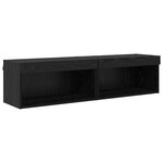 vidaXL Meuble TV avec LED 7 Pièces Chêne noir Bois d'ingénierie