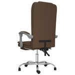 vidaXL Fauteuil de massage inclinable de bureau Marron Tissu
