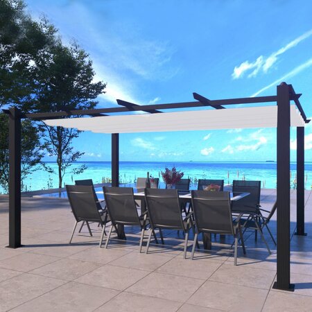 Nila 12m² - Pergola auto-portée 3,75 x 2,68 m, structure aluminium et toile polyester