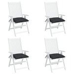 vidaXL Coussins de chaise lot de 4 noir 40x40x7 cm tissu oxford