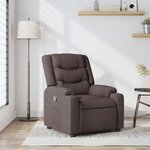 vidaXL Fauteuil inclinable Marron foncé Tissu