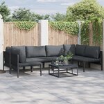 vidaXL Ensemble de canapé de jardin 6 Pièces Anthracite Acier