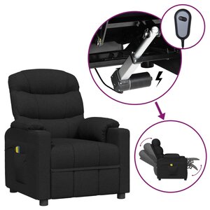 vidaXL Fauteuil électrique de massage Noir Tissu