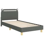 vidaXL Cadre de lit pour enfants avec tête de lit Gris foncé tissu