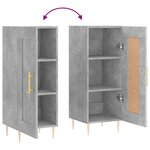 vidaXL Buffet Gris béton 34 5x34x90 cm Bois d'ingénierie