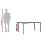 vidaXL Table de jardin et dessus en bois d'acacia gris résine tressée