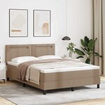 vidaXL Cadre de Lit avec Matelas Cappuccino 140 x 190 cm Faux cuir
