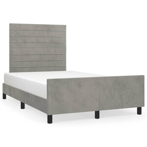 vidaXL Cadre de lit sans matelas gris clair 120x190 cm velours