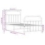 vidaXL Cadre de lit métal avec tête de lit/pied de lit blanc 90x200 cm