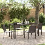 Ensemble de jardin 5 pièces avec coussins en polyrotin marron