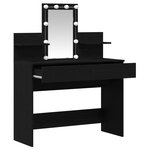 Table de maquillage vidaXL avec éclairage LED Chêne noir 100x40x130 cm