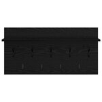 vidaXL Porte-manteau mural avec étagère Montage mural avec stockage Chêne noir 80 x 40 x 12 cm