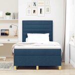 vidaXL Lit à ressorts avec matelas Bleu 120 x 190 cm tissu