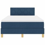 vidaXL Lit à ressort LED avec matelas Bleu 120 x 190 cm tissu