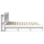 vidaXL Cadre de lit avec rangement avec tête de lit Blanc 180 x 200 cm