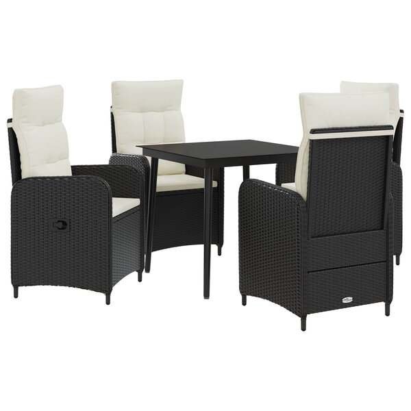 vidaXL Ensemble de Tables Basses 5 pc Noir et blanc crème