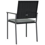 vidaXL Chaises de jardin et coussins lot de 4 noir 54x62 5x89 cm rotin