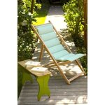 JARDIN PRIVE Chilienne matelassée Helsinki - Avec toile amovible - 3 positions d'inclinaison - Vert verveine