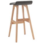 vidaXL Chaise de bar Gris foncé Tissu