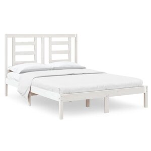 vidaXL Cadre de lit sans matelas blanc 120x190 cm bois massif