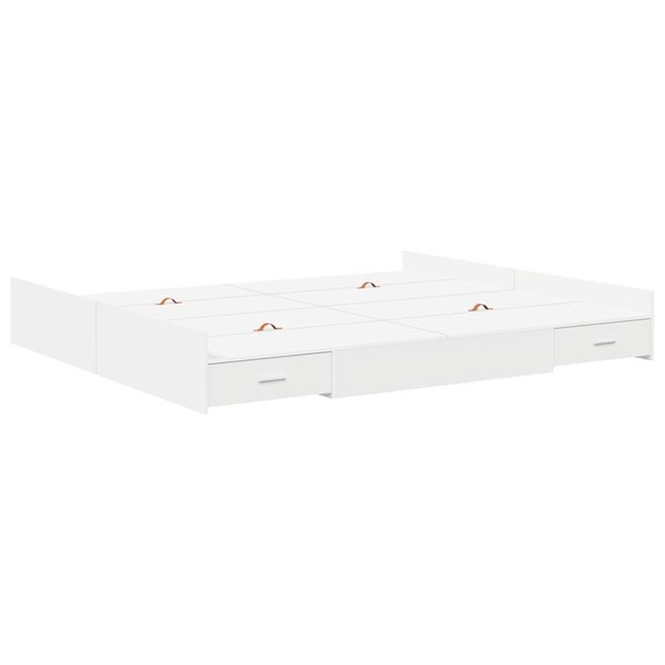 vidaXL Cadre de lit avec rangement avec tête de lit Blanc 200 x 200 cm
