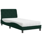 vidaXL Lit avec matelas vert foncé 90x190 cm velours
