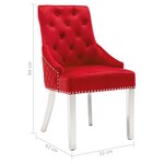 vidaXL Chaise de salle à manger Rouge bordeaux Velours