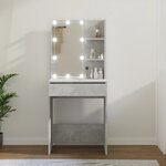 vidaXL Coiffeuse avec LED Gris béton 60x40x140 cm