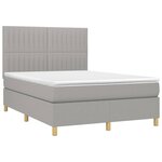 vidaXL Sommier à lattes de lit avec matelas Gris clair 140x190cm Tissu