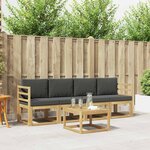vidaXL Ensemble de canapés d'extérieur 5 Pièces Blanc et anthracite