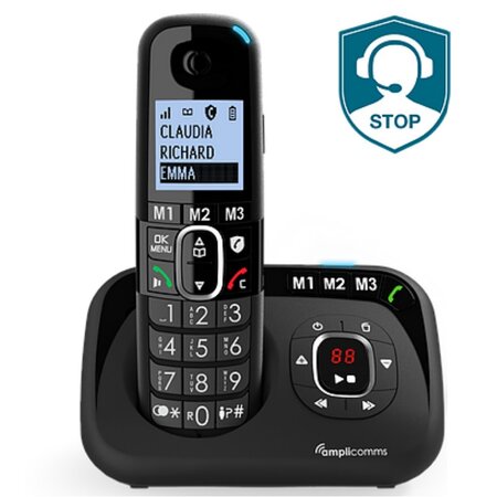 Téléphone sans fil senior avec répondeur amplicomms bigtel 1580