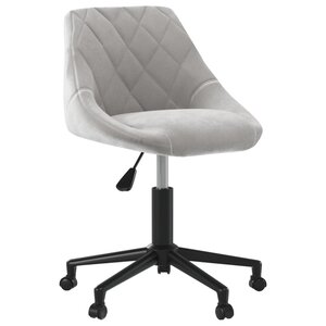 Chaise fauteuil siège pivotante de bureau informatique étude clairvelours gris 02_0024115