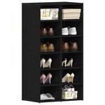 vidaXL Étagère à chaussures chêne noir 54x34x100 5 cm bois ingénierie