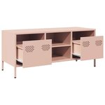 vidaXL Meuble TV rose 101 5x39x43 5 cm acier laminé à froid