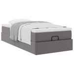 VidaXL Cadre de lit ottoman avec matelas gris 90x190 cm similicuir
