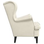 vidaXL Fauteuil blanc crème velours