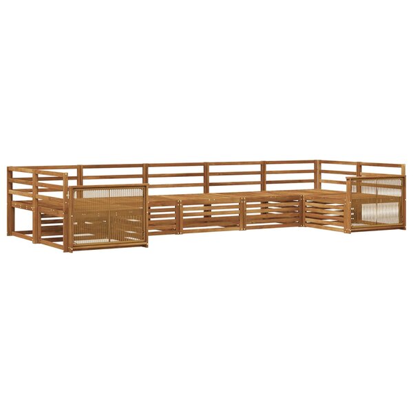 vidaXL Ensemble de canapés d'extérieur 7 Pièces Naturel