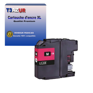 T3AZUR - Cartouche compatible avec Brother MFC-J5920DW   LC22E XL Jaune