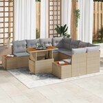 vidaXL Ensemble de salle à manger pour jardin 9 Pièces Beige  Gris
