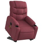 vidaXL Fauteuil inclinable de massage électrique Rouge bordeaux Tissu