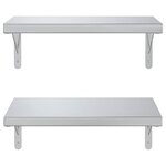 vidaXL Étagères murales 2 Pièces 50x30 cm argenté acier inoxydable